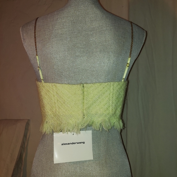 Alexander Wang *As Seen on celebrities* Tweed Bra w. chain straps yellow - Picture 8 of 16